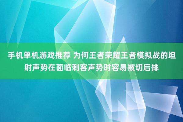 手机单机游戏推荐 为何王者荣耀王者模拟战的坦射声势在面临刺客声势时容易被切后排