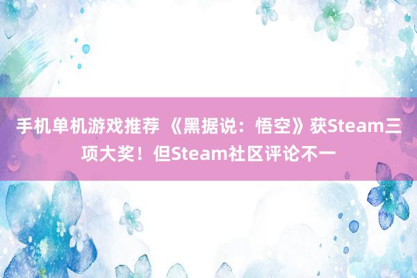 手机单机游戏推荐 《黑据说：悟空》获Steam三项大奖！但Steam社区评论不一