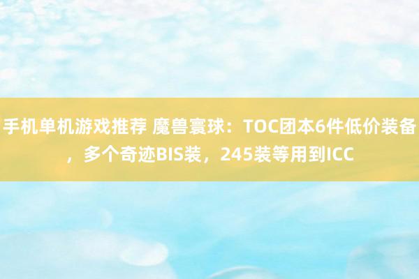 手机单机游戏推荐 魔兽寰球：TOC团本6件低价装备，多个奇迹BIS装，245装等用到ICC