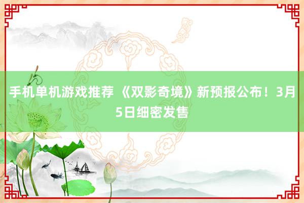 手机单机游戏推荐 《双影奇境》新预报公布！3月5日细密发售